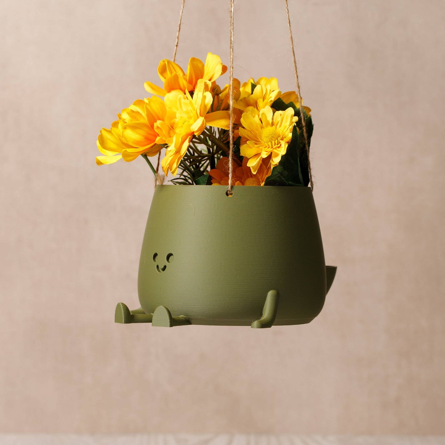 HAPPY POT MATTGRÜN | Blumenampel aus dem 3D Drucker