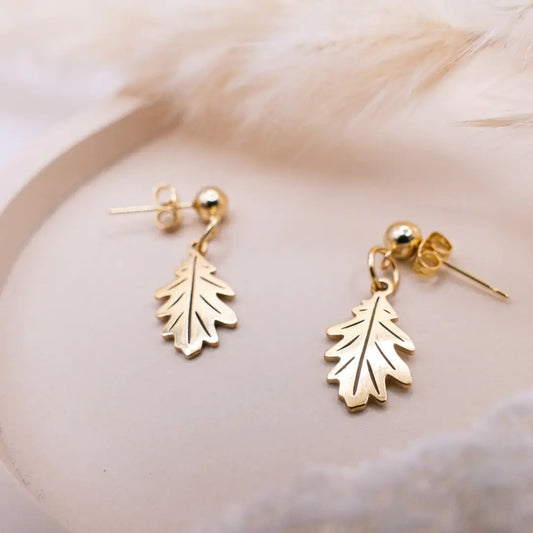 OAK LEAF EARRINGS | GOLD