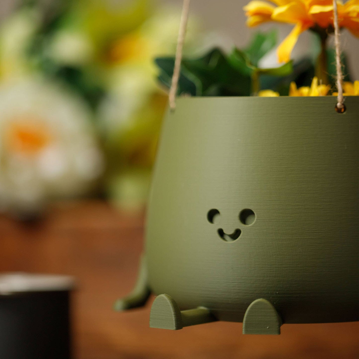 HAPPY POT MATTGRÜN | Blumenampel aus dem 3D Drucker