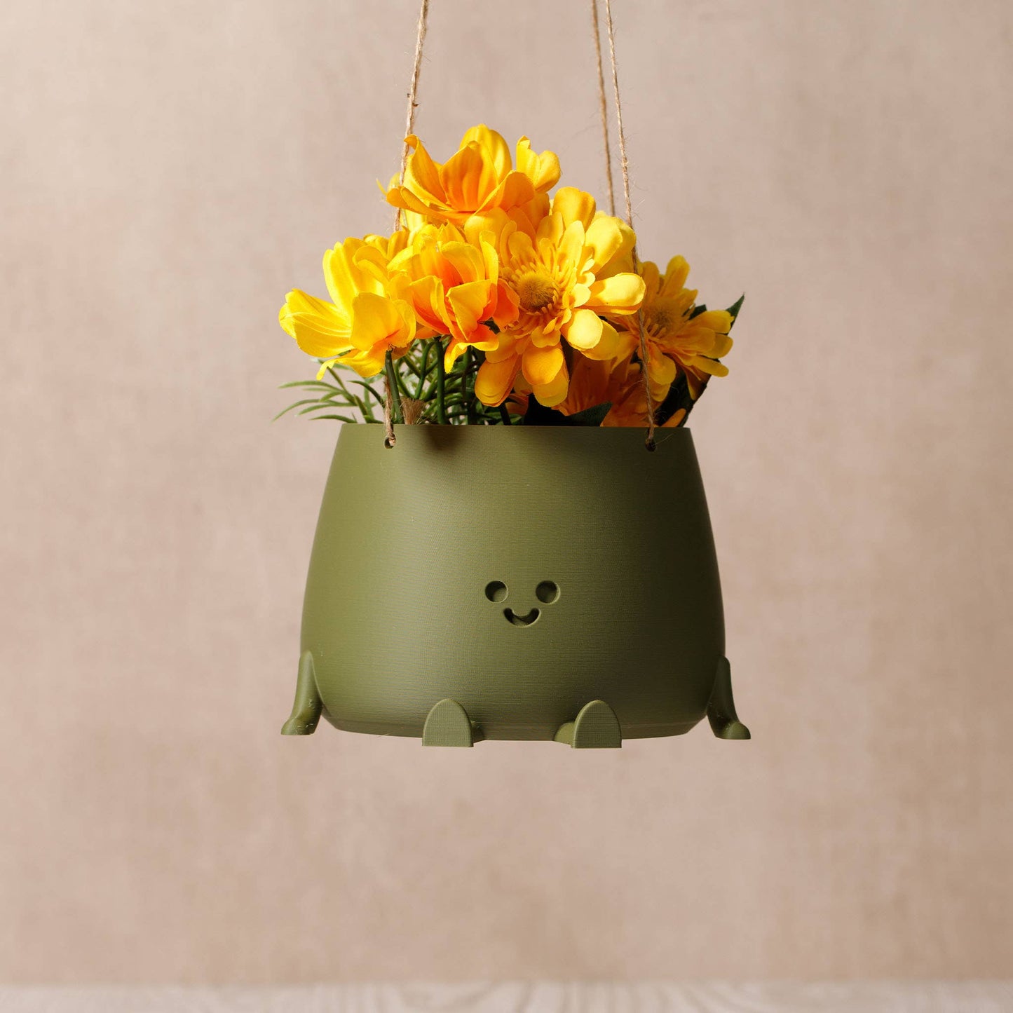 HAPPY POT MATTGRÜN | Blumenampel aus dem 3D Drucker