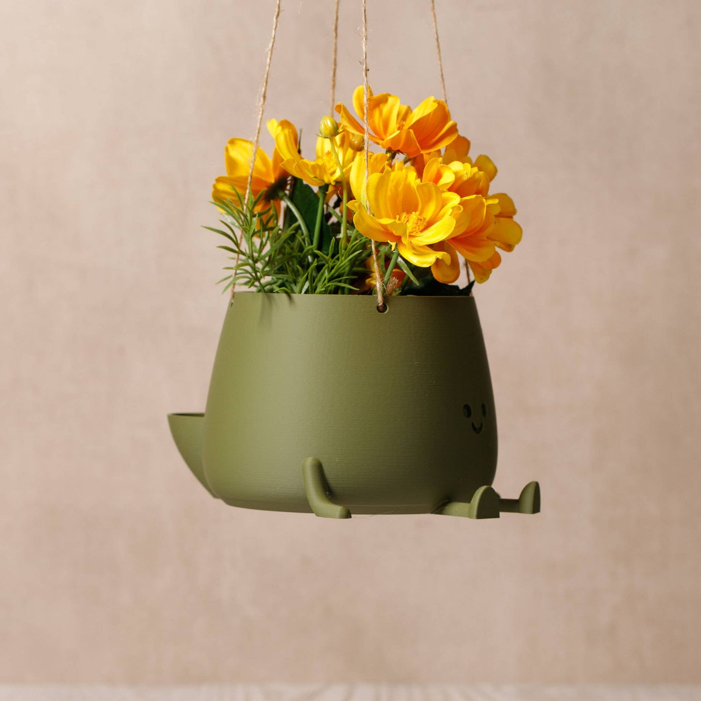 HAPPY POT MATTGRÜN | Blumenampel aus dem 3D Drucker