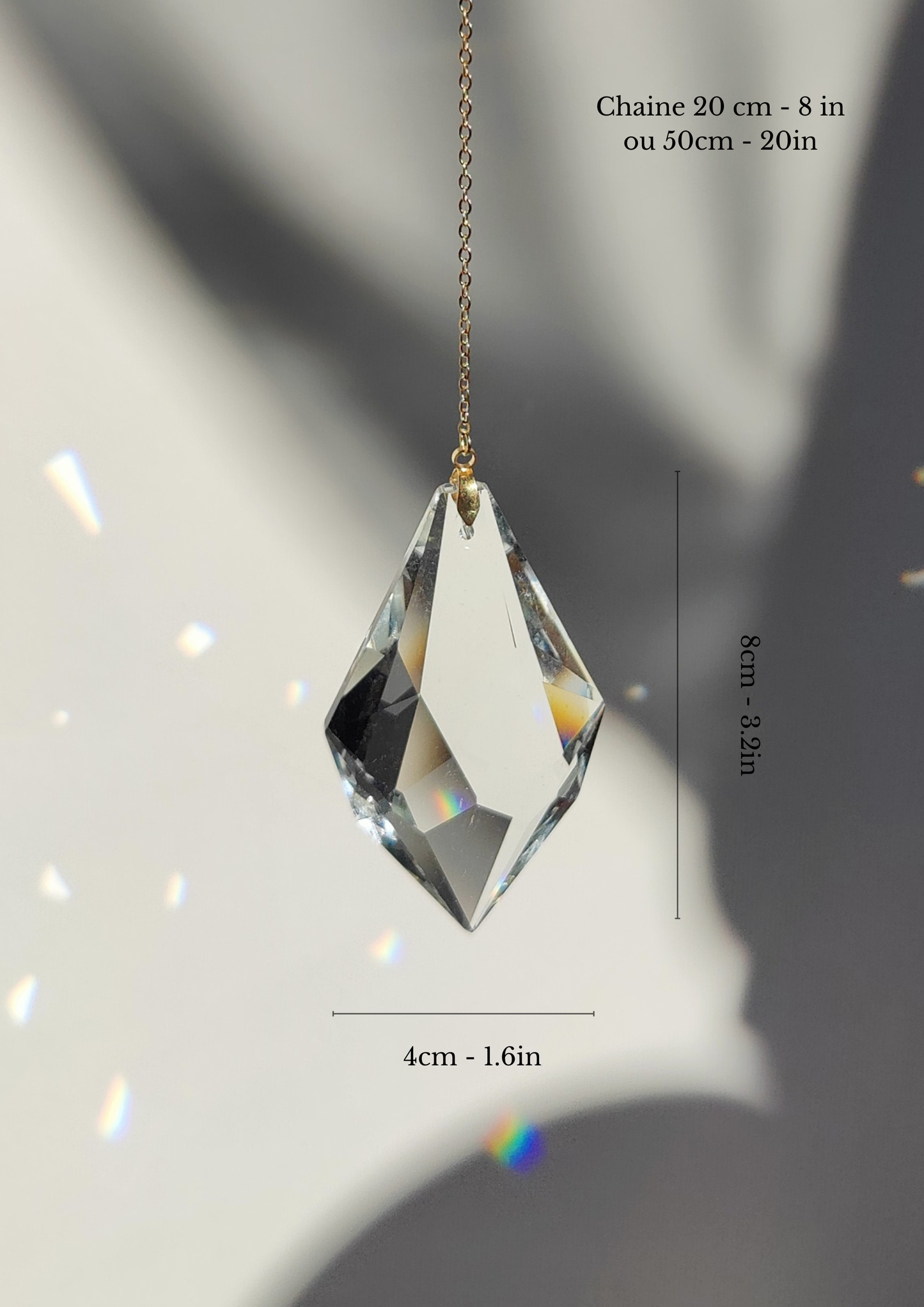 CRYSTAL PRISM | Handmade suncatcher with large glass crystal