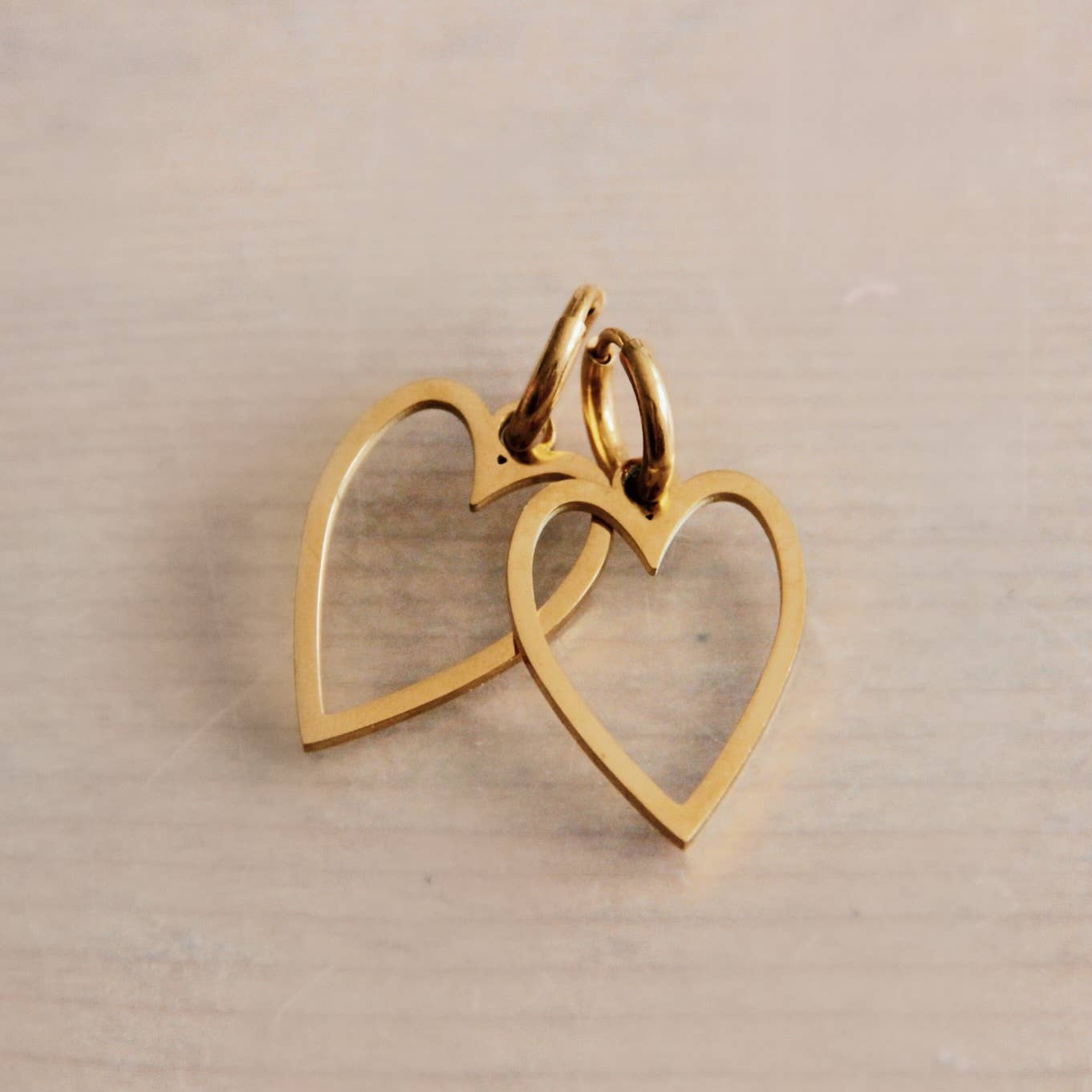 MI AMOR | Hoop earrings with a golden heart