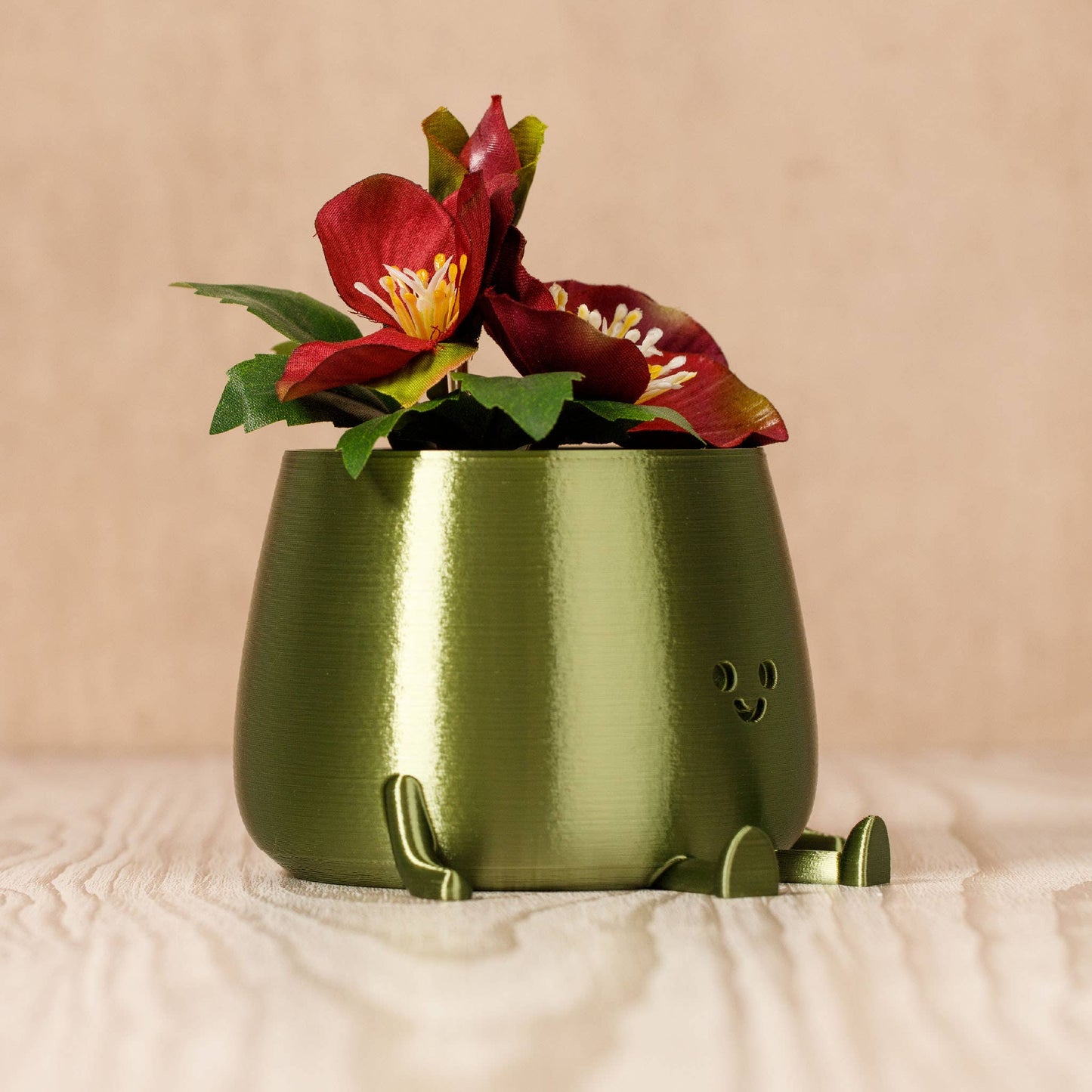 HAPPY POT SILKY GREEN | 3D-printed flowerpot