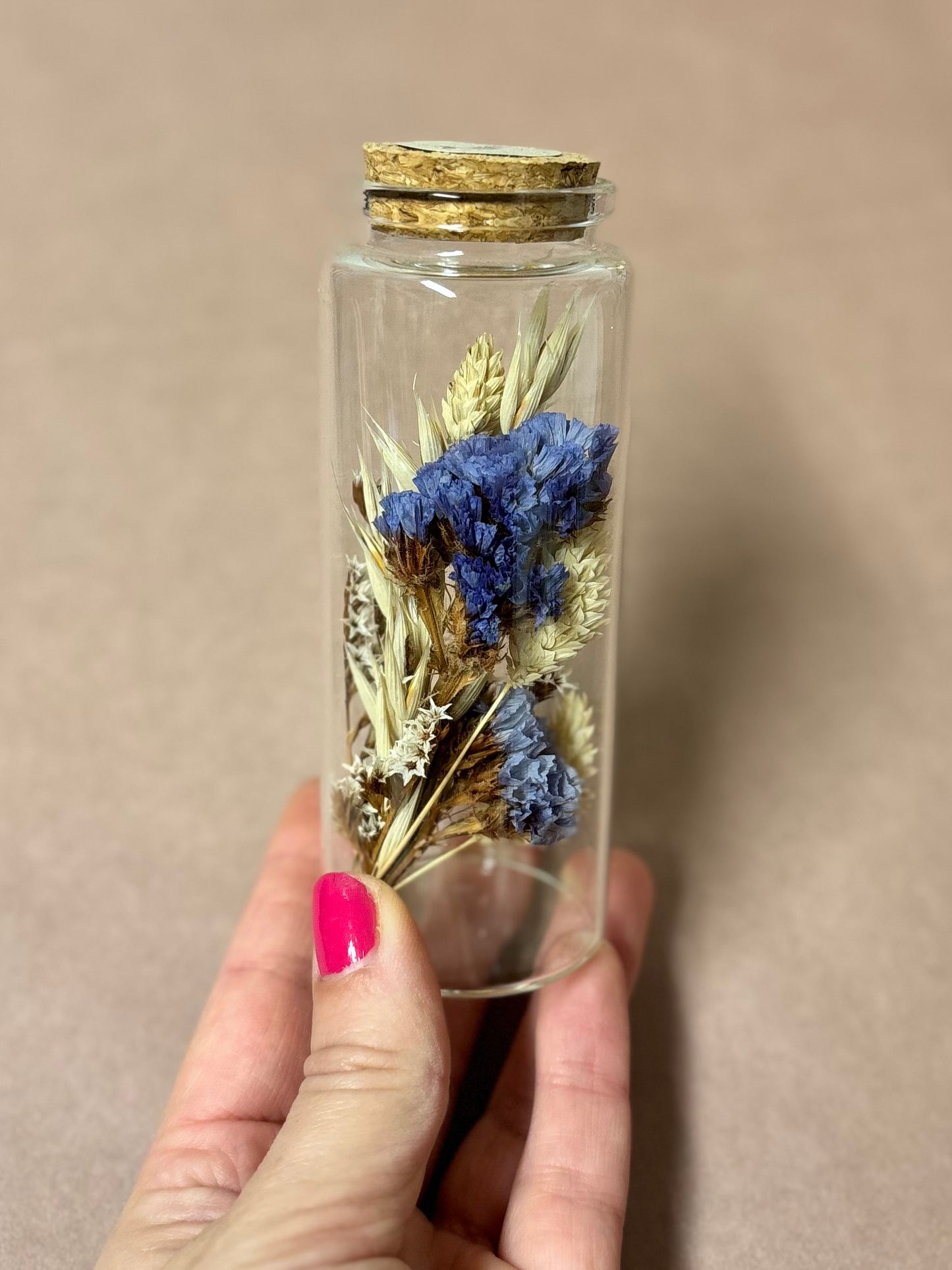 TROCKENBLUMEN FLAKON | Beige & blue