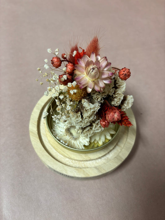 TROCKENBLUMEN MEDIUM KUPPEL | Gold Edition: Red, beige & rose