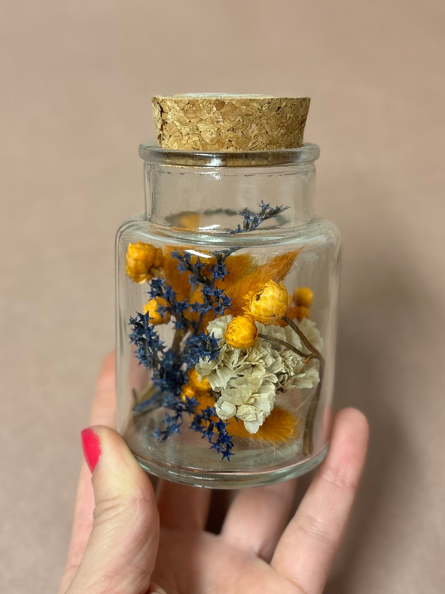 TROCKENBLUMEN FLASCHE | Orange, blue & beige