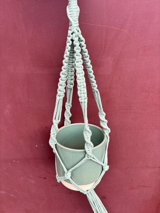 HANA SAGE | Hanging basket XL in green