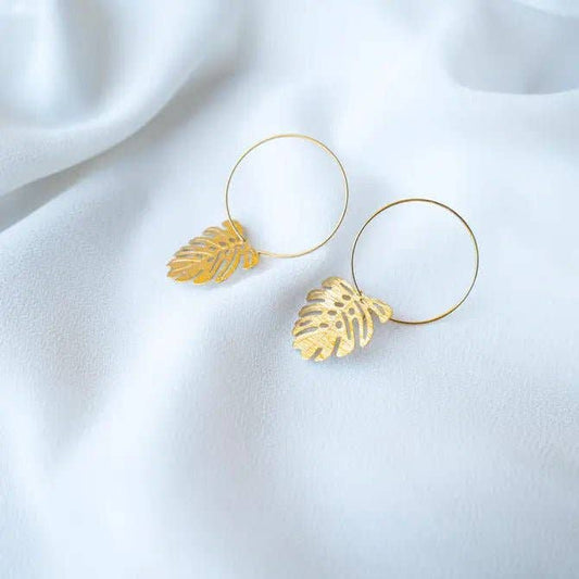 MONSTERA JUNGLE Hoop earrings | Gold