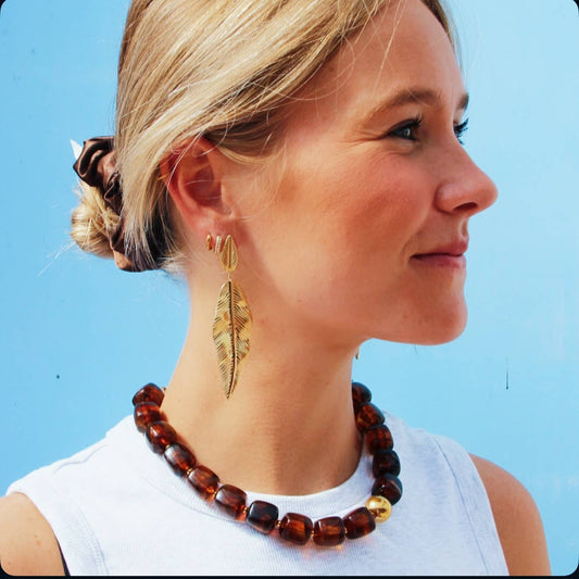 STATEMENT LEAF | Blumige Ohrringe in Gold