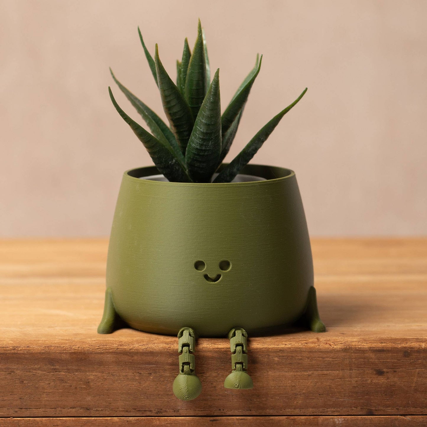 HAPPY POT MATTE GREEN | Flowerpot with feet from the 3D printer