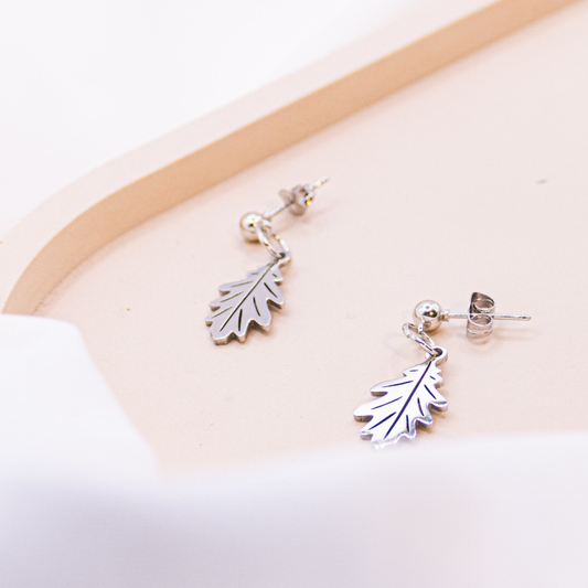 OAK LEAF EARRINGS | SILVER