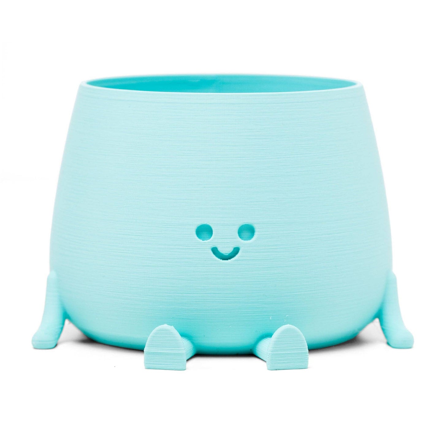 HAPPY POT LIGHT BLUE | 3D-printed flowerpot