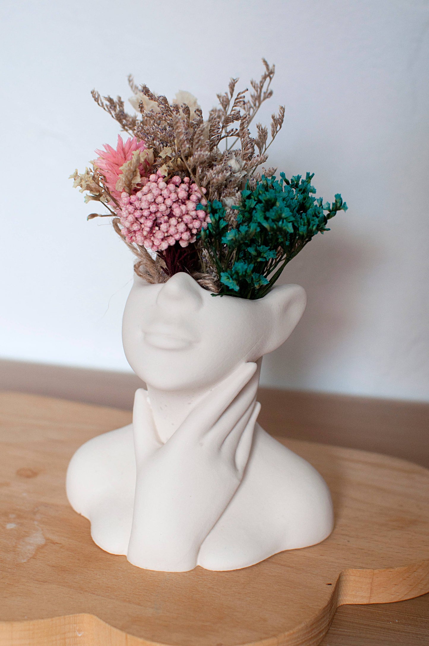 MUSE | Handgemachte Vase mit Gesicht für Trockenblumen