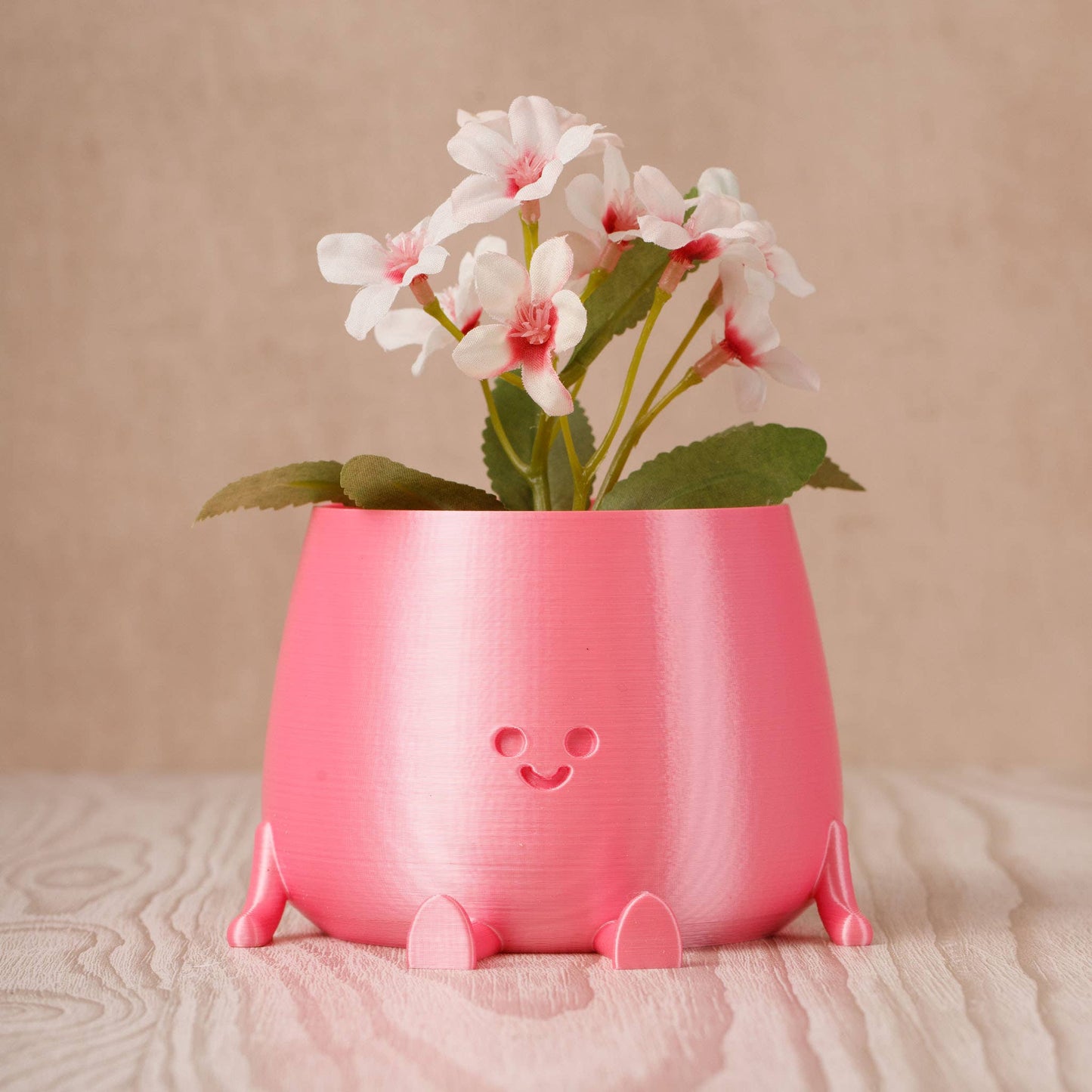 HAPPY POT SILK PINK | 3D-printed flowerpot