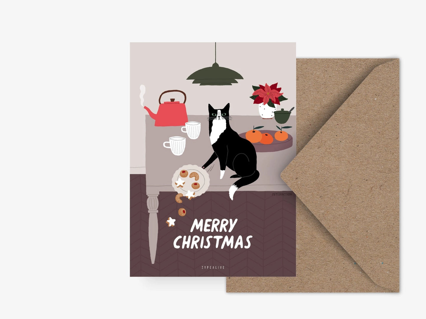 MERRY CHRISTMAS CAT | Weihnachtliche Katzen Postkarte