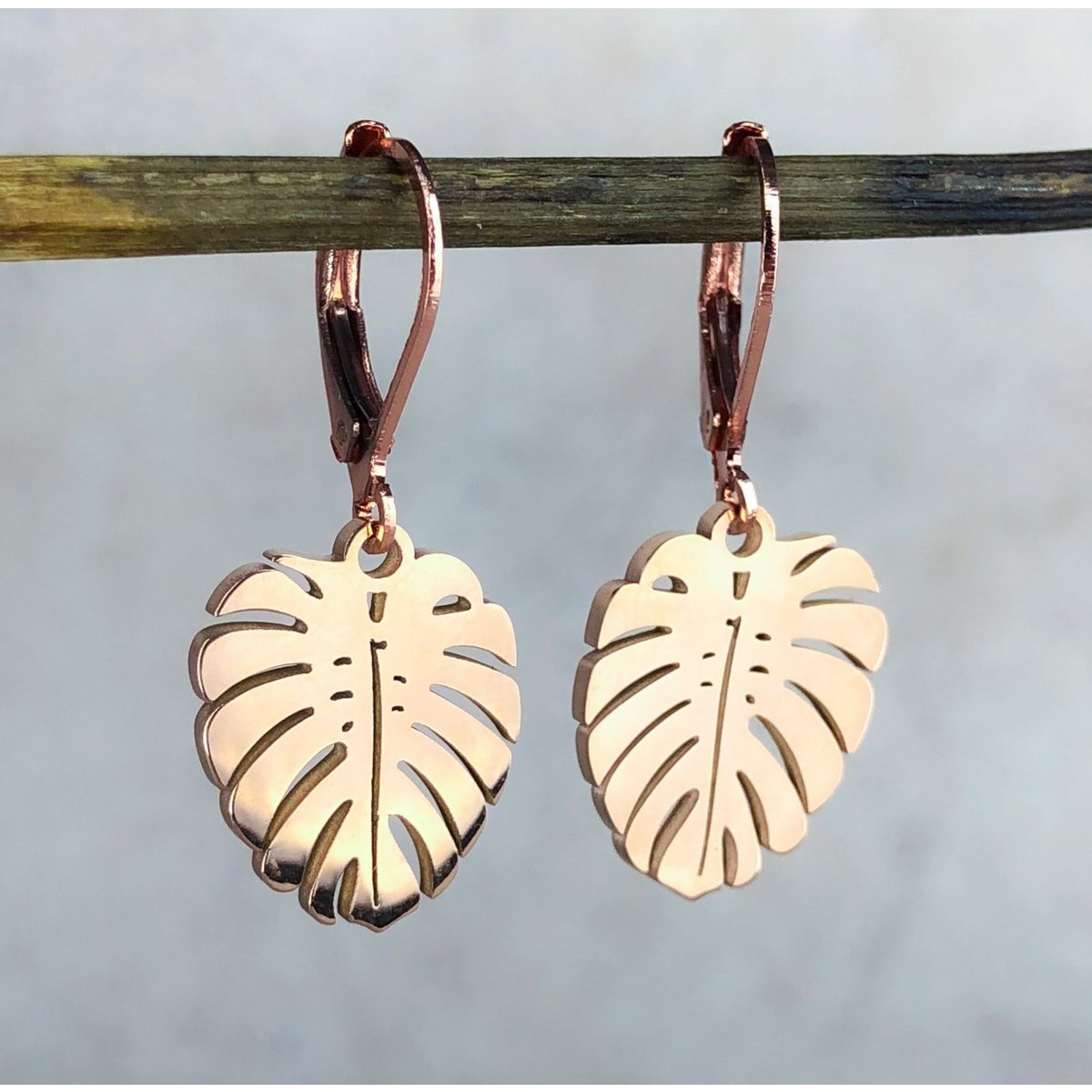 MONSTERA CLASSY OHRRINGE | ROSEGOLD