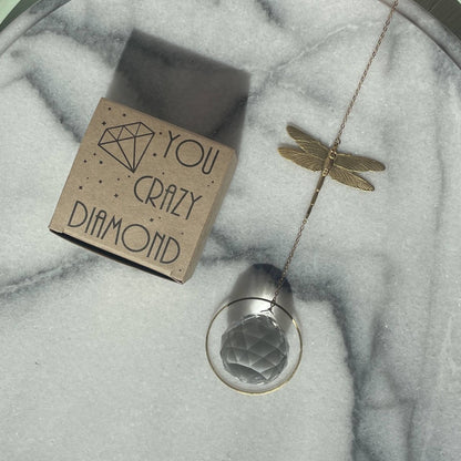 LUNA | Handgemachter Suncatcher mit Glaskristall & goldenem Mond