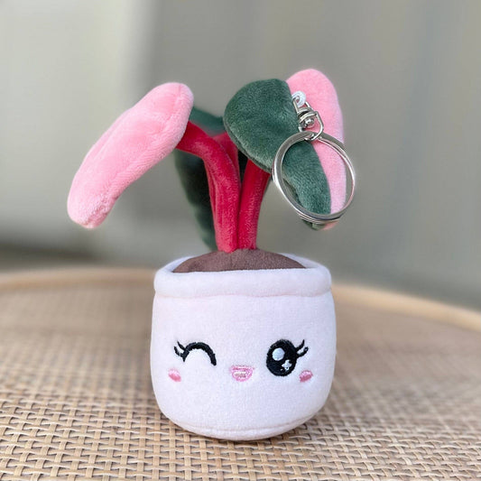 PHILONDENDRON PINK PRINCESS | Pflanzen Schlüsselanhänger aus Stoff