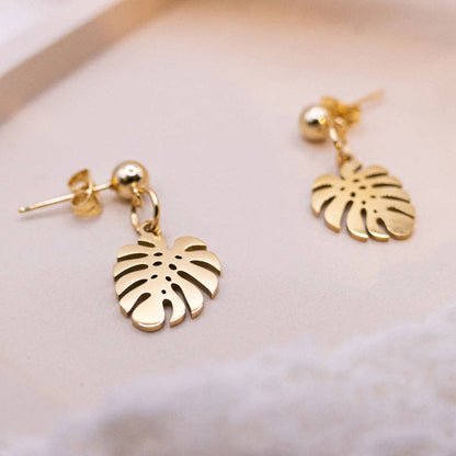MONSTERA OHRRINGE EDELSTAHL | GOLD