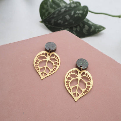 BOUCLES D'OREILLES ANTHURIUM CLARINERVIUM | OR
