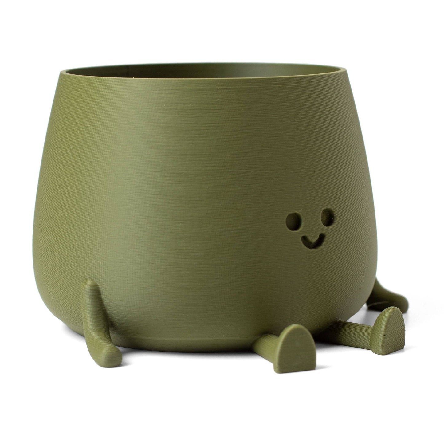 HAPPY POT MATTE GREEN | 3D-printed flowerpot