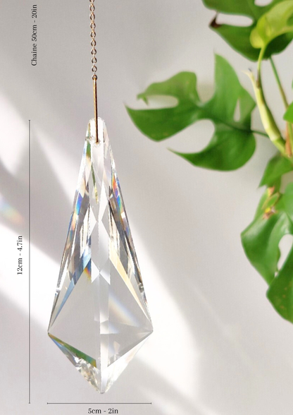 CRYSTAL | Handmade suncatcher with large glass crystal