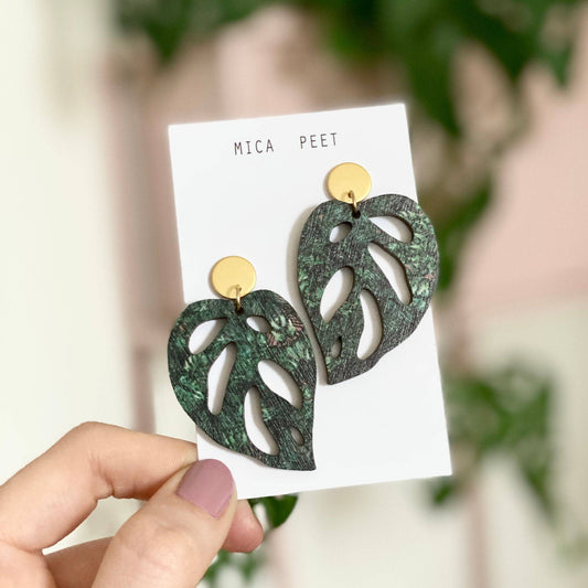 MONSTERA OBLIQUA OHRRINGE GREEN | GOLD