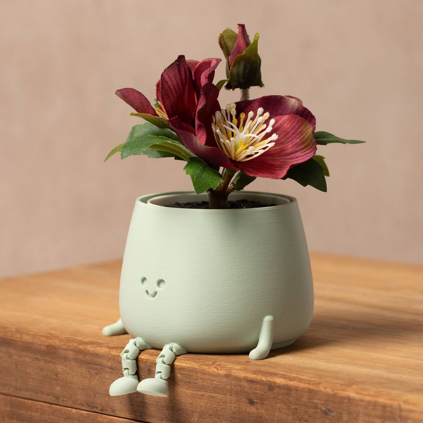 HAPPY POT SAGE GREEN | Flowerpot with feet from the 3D printer