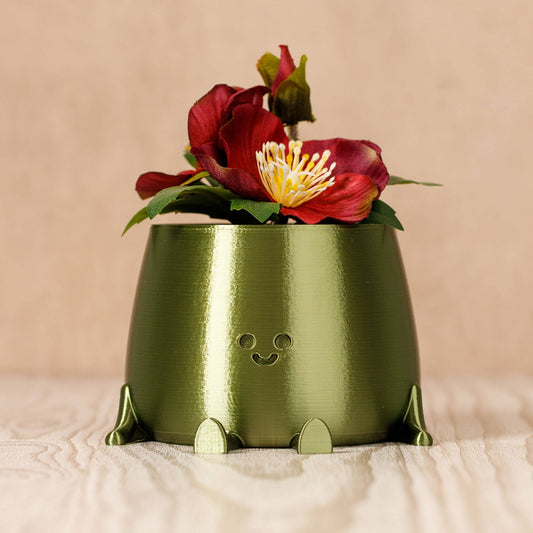 HAPPY POT SILKY GREEN | 3D-printed flowerpot