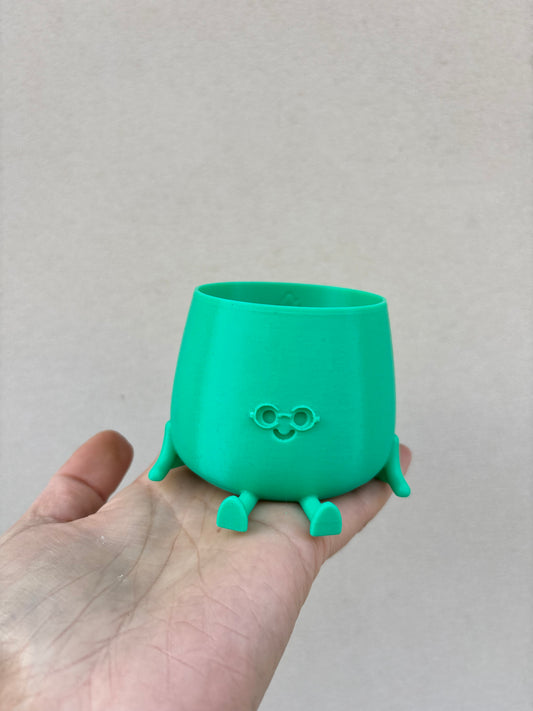 HAPPY POT GRÜN BRILLE | Blumentopf aus dem 3D Drucker