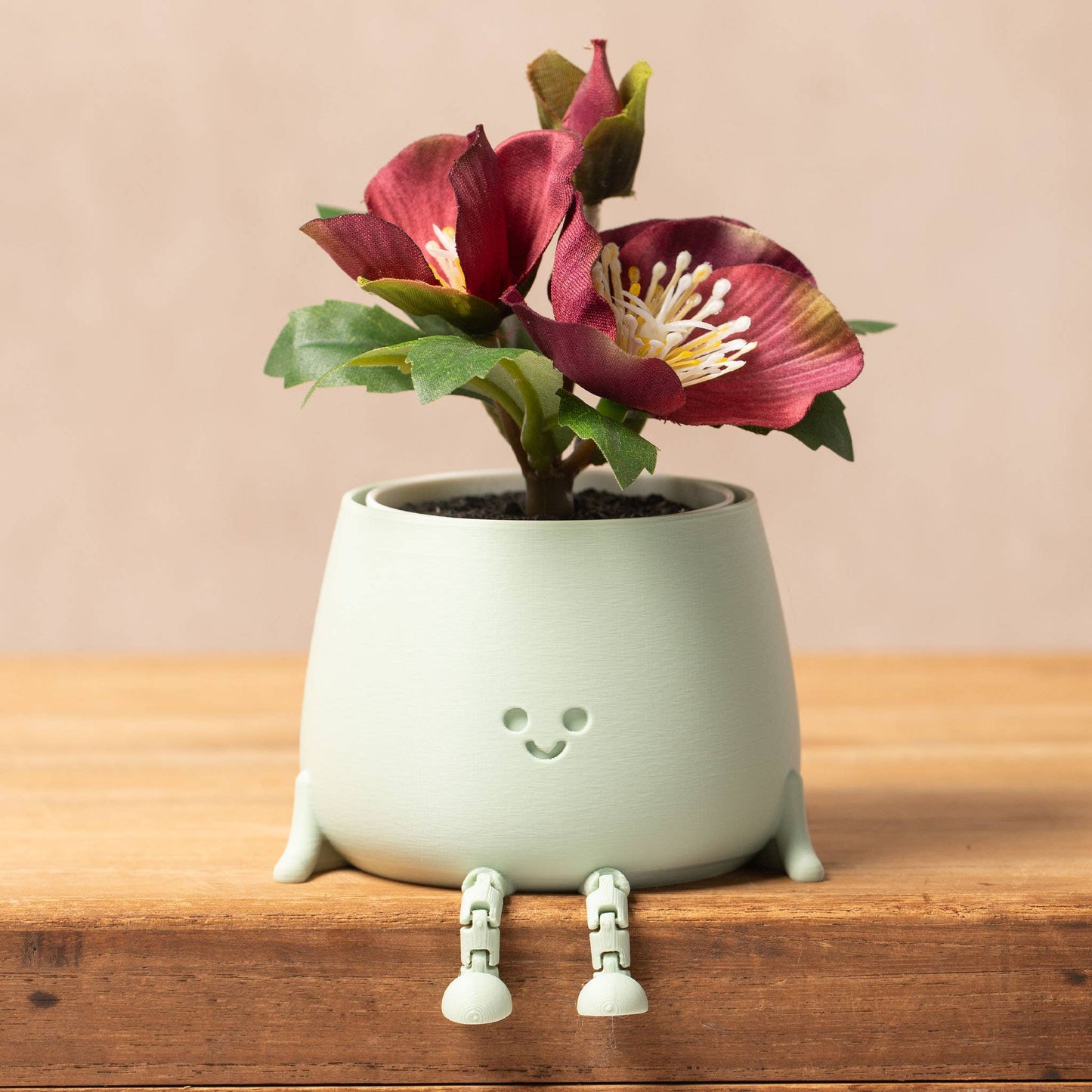 HAPPY POT SAGE GREEN | Flowerpot with feet from the 3D printer