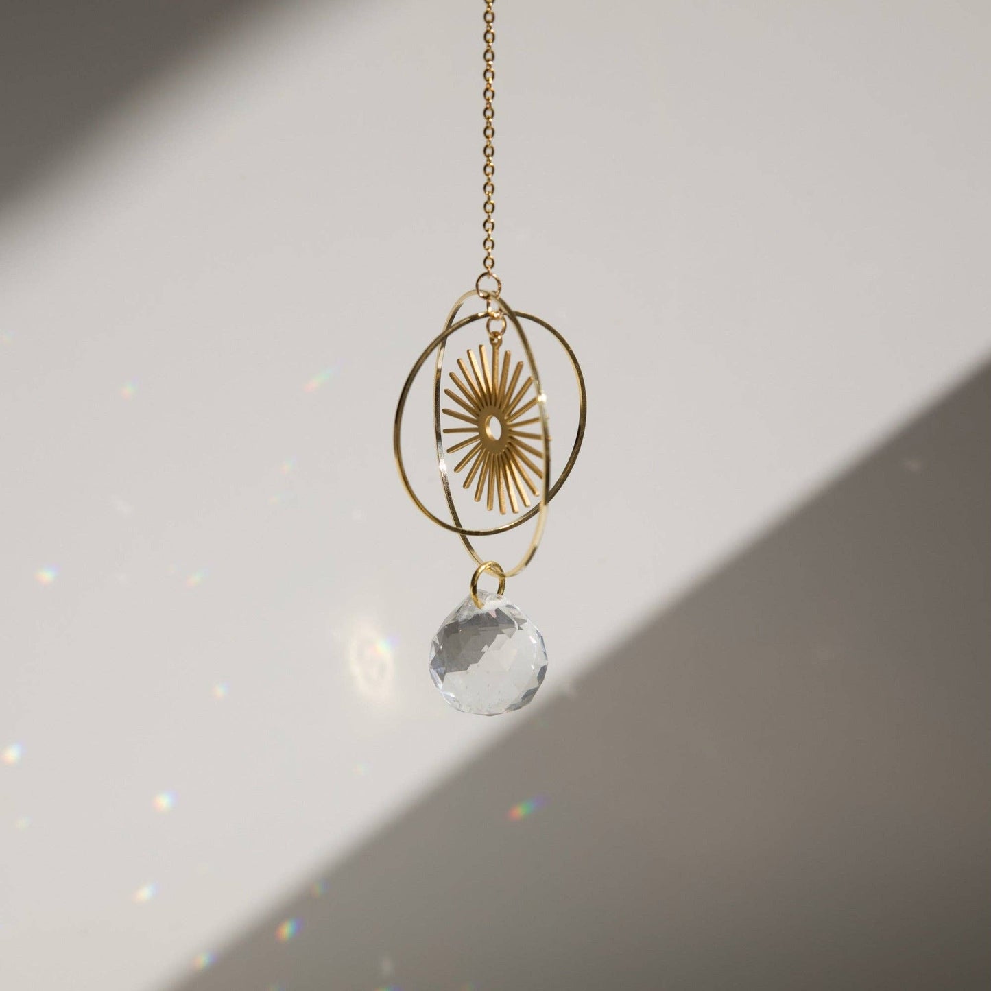 BLISS | Handgemachter Suncatcher mit Glaskristall & goldener Sonne