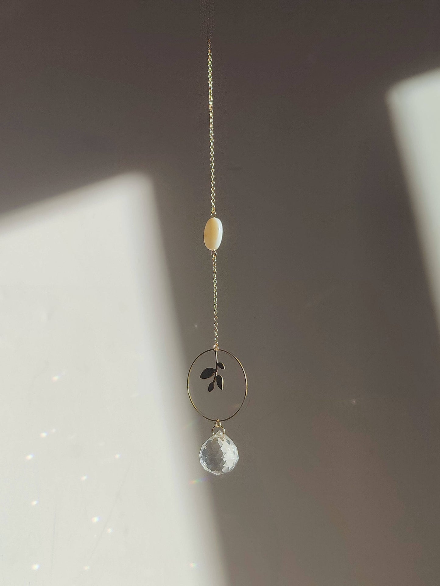 HERA | Handmade suncatcher with glass crystal &amp; mother of pearl