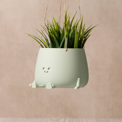 HAPPY POT SAGE GREEN | 3D-printed hanging basket