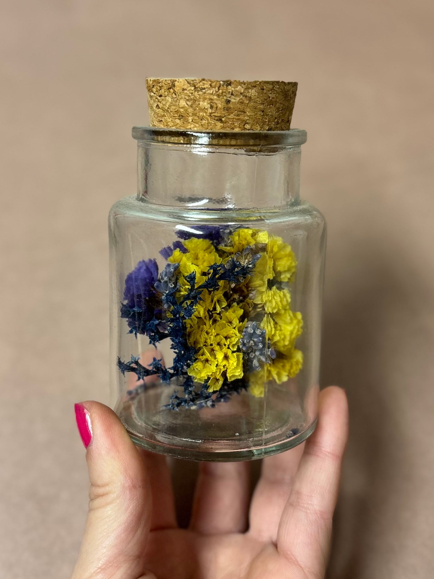 TROCKENBLUMEN FLASCHE | Yellow & blue