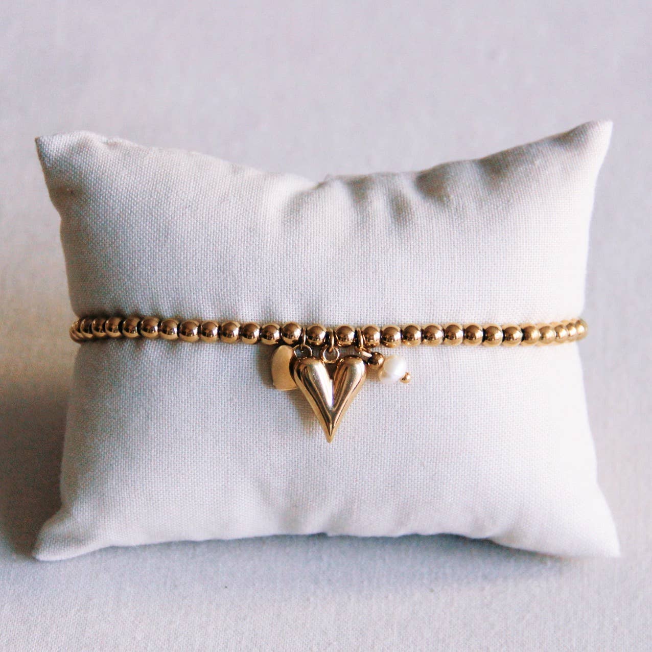 HEART & SOUL | Bracelet with heart and pearl in gold
