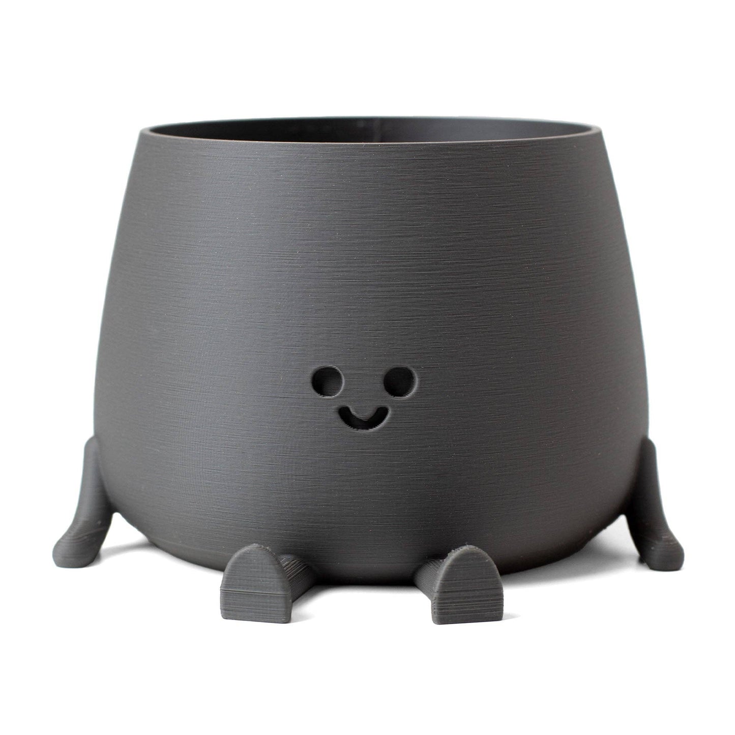 HAPPY POT MATTE GREY | 3D-printed flowerpot