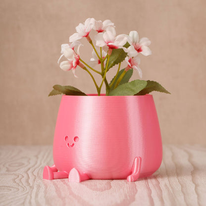 HAPPY POT SILK PINK | 3D-printed flowerpot