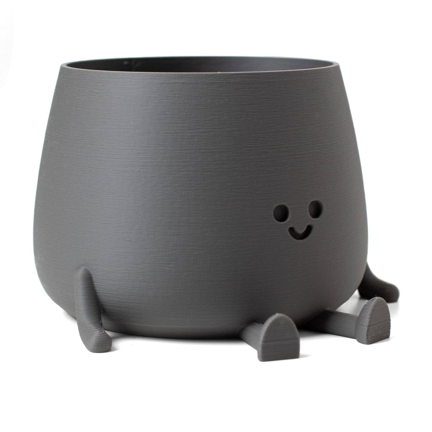 HAPPY POT MATTE GREY | 3D-printed flowerpot