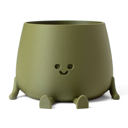 HAPPY POT MATTE GREEN | 3D-printed flowerpot