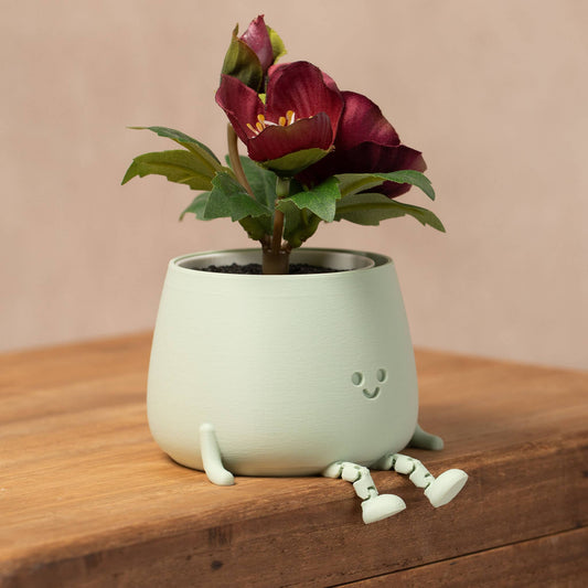 HAPPY POT SAGE GREEN | Flowerpot with feet from the 3D printer