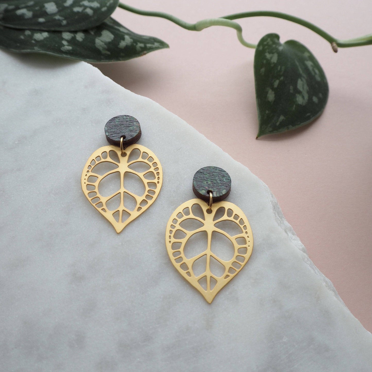 BOUCLES D'OREILLES ANTHURIUM CLARINERVIUM | OR