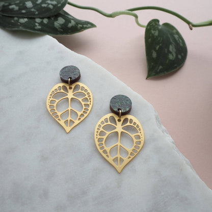 BOUCLES D'OREILLES ANTHURIUM CLARINERVIUM | OR