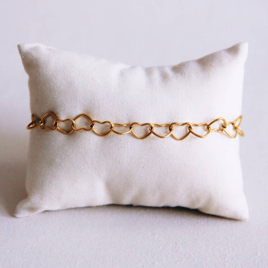 TOUS LES CŒURS | Bracelet à maillons avec cœur en or