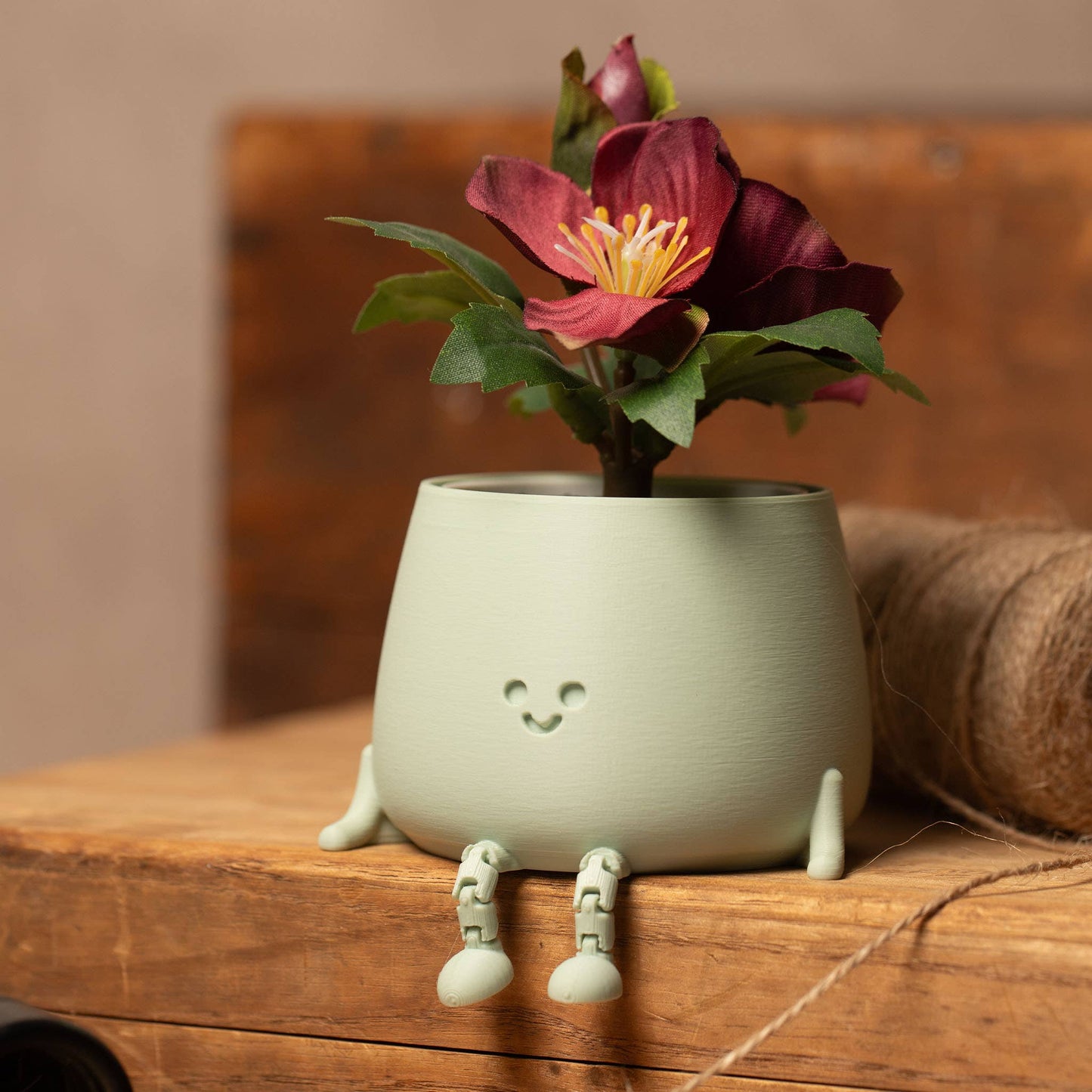 HAPPY POT SAGE GREEN | Flowerpot with feet from the 3D printer