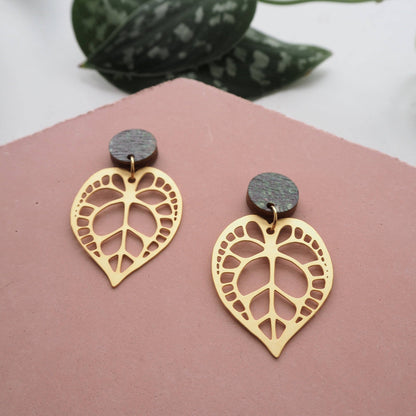 BOUCLES D'OREILLES ANTHURIUM CLARINERVIUM | OR