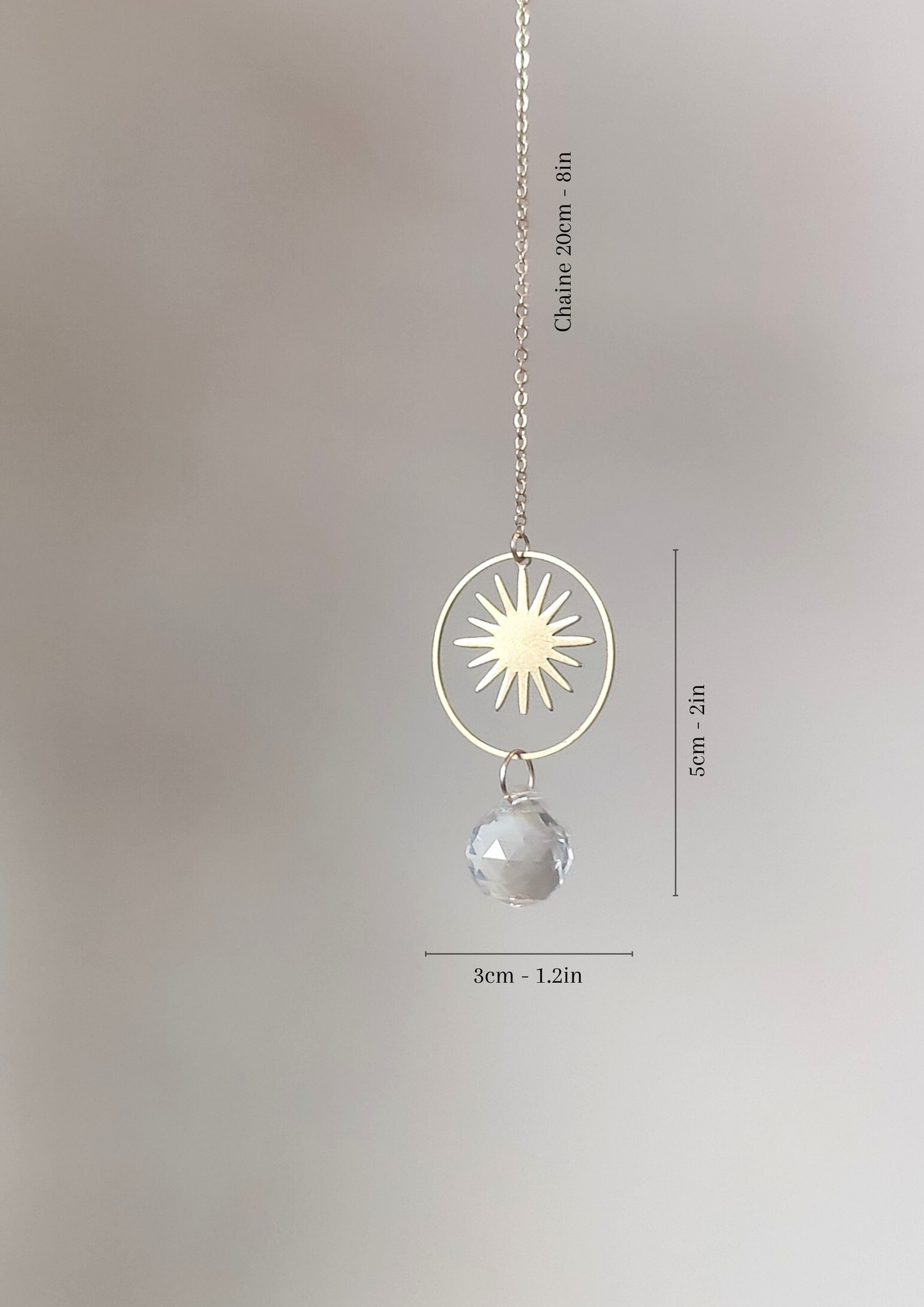 HELIOS | Handmade suncatcher with glass crystal &amp; golden sun