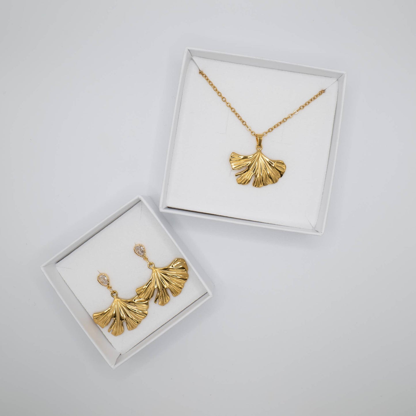 GINGKO ZIRKON | Goldene Ohrringe