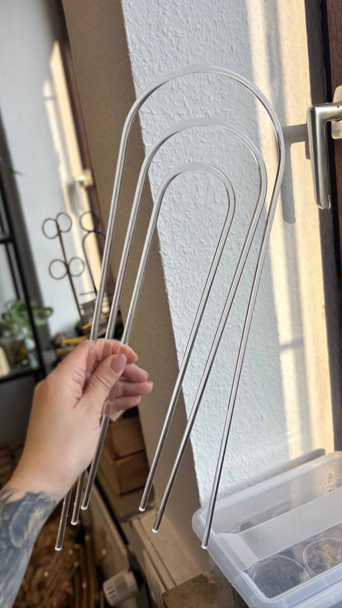 TIGES DE TRANCHÉE TRANSPARENTES | Arceaux de treillis pour plantes grimpantes en acrylique transparent